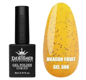 Гель лак Dragon fruit 508 Designer (9мол) - з чорно-білими крапками