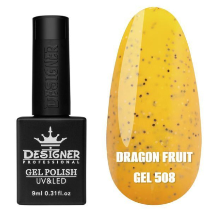 Гель лак Dragon fruit 508 Designer (9мол) - з чорно-білими крапками