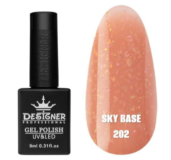 Кольорова база Sky base 202 Designer (9 мл.) - із золотою поталлю