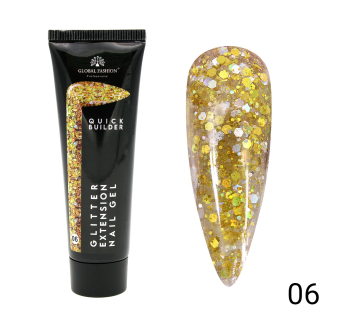 Кольоровий полігель із гліттером 06, Global Fashion, 30 гр