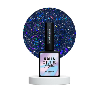 База камуфлирующая Nails Of The Night Reflective Base 02. синий. светоотражающая. 10 мл (4820992604002)
