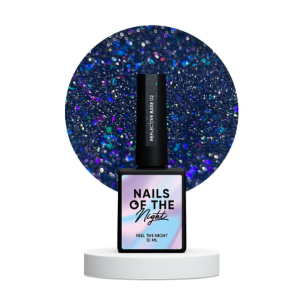 База камуфлирующая Nails Of The Night Reflective Base 02. синий. светоотражающая. 10 мл (4820992604002)
