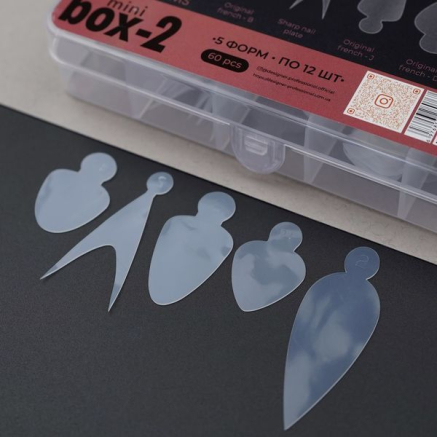 Nail Molds Mini Box 2, 60 шт. (5 форм) - Силіконові молди для верхніх форм та французького манікюру Designer