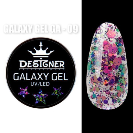 Galaxy Gel 10 мл., Designer (Глітерний гель) - GA - 09