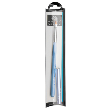 Плоский, прямий, синтетичний пензель для гелю № 4, Global Fashion, GF-16-4-light-blue