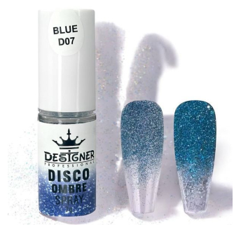 Disco Ombre Spray (7 г.) Blue D07 - світловідбивна спрей пудра Designer для створення омбре на нігтях