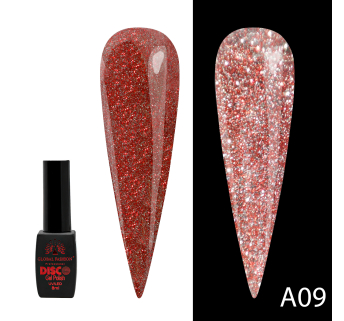 Гель лак Disco Gel Polish, Global Fashion, світловідбивний, 8 мл A09