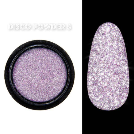 Disco powder №8 - Світловідбивна втирка Designer - Рожева