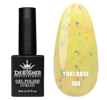 Кольорова база Yuki base 188 Designer (9 мл.) - з пластівцями юкі
