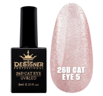 Гель-лак 26D Cat Eye №5, 9 мл., Designer (Котяче око)