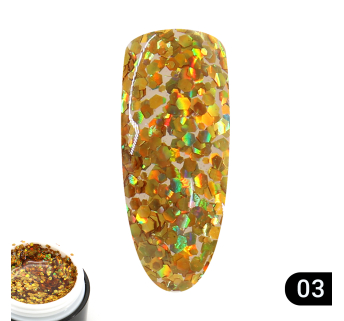 Глиттер гель Global Fashion 5 гр, Glitter gel 03