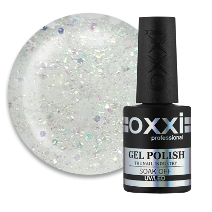 Гель-лак Oxxi Professional Rumba 002 зелено-рожево-бірюзовий мікс слюди на прозорій основі 10 мл (2100994233908)