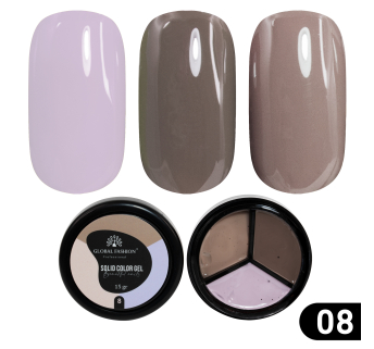 Гель-краска Solid color gel - 3, повышенной плотности 15 гр, Сappuccino 08