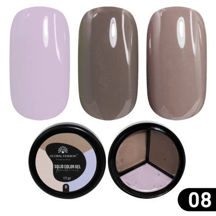 Гель-фарба Solid color gel - 3, підвищеної щільності 15 гр, Сappuccino 08