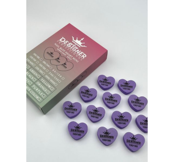 Nail Buff Heart Mini Purple (Фіолетовий) 100/180 грит - Designer баф у формі сердечка