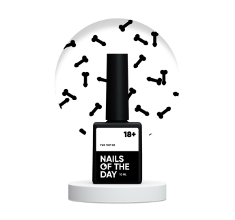 Топ для гель-лака без липкого слоя Nails Of The Day Fun! Top 03 с черным арт-декором 10 мл (4820363200000)