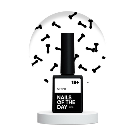 Топ для гель-лака без липкого слоя Nails Of The Day Fun! Top 03 с черным арт-декором 10 мл (4820363200000)