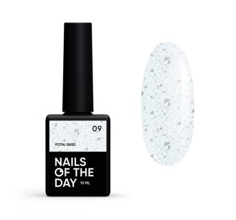База камуфлирующая Nails Of The Day Potal Base 09. молочно-серебристый с серебряной поталью. 10 мл (4825547640160)