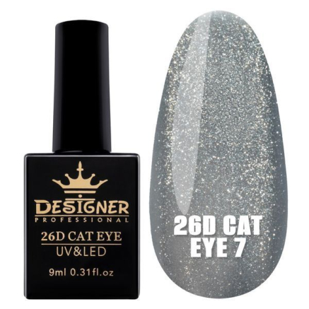 Гель-лак 26D Cat Eye №7, 9 мл., Designer (Котяче око)