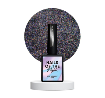 Топ голографический без липкого слоя Nails Of The Night Holographic Cat Eye Top с эффектом кошачьего глаза. 10 мл (4822030566006)