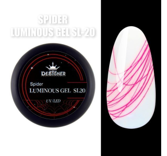 Luminous Spider Gel SL-20 червоний, 8 мл., Designer (Люмінесцентна павутинка)