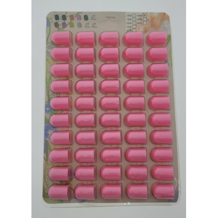Ковпачки абразиву для педикюру (на планшетці), 16*25 мм, #100, pink 50 шт