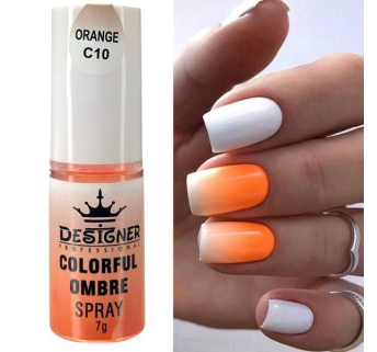 Colorful Ombre Spray, 7 г. Orange C10 (Помаранчевий) - спрей пудра Designer для створення омбре на нігтях