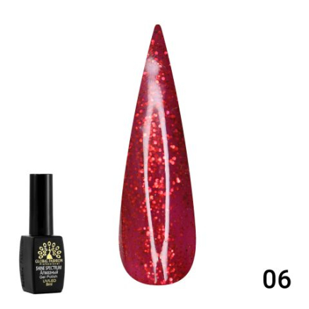 Гель лак Shine Spectrum Red diamond 06