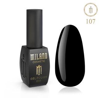 Гель лак MILANO 8 мл № 107 (Черная смола)