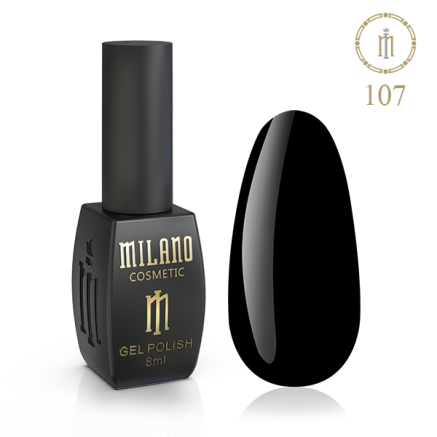 Гель лак MILANO 8 мл № 107 (Черная смола)