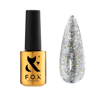 Гель-лак F.O.X Sphynx Cat Eye 003 серебро с голографическими крупными блестками. 7 мл (2100994234813)