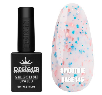 Базове покриття Smoothie Base 145 Designer (9 мл) - з дрібними шматочками фольги
