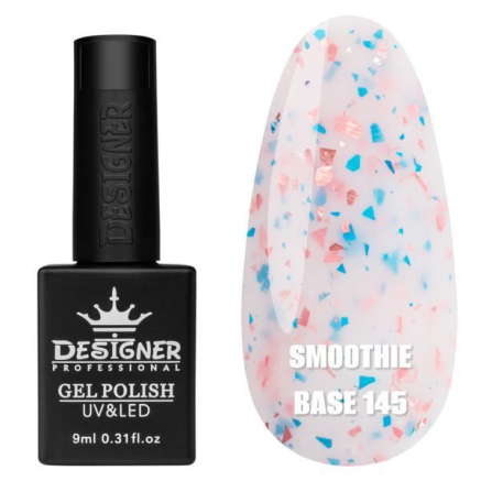 Базове покриття Smoothie Base 145 Designer (9 мл) - з дрібними шматочками фольги