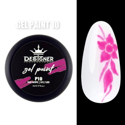 Gel Paint P10 (Неоновий рожевий) 5 мл. - Гель фарба Designer