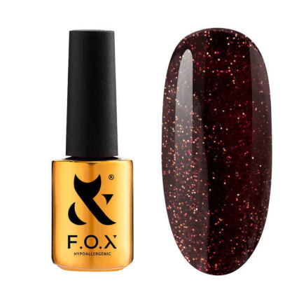 Гель-лак F.O.X Party 006 бордо з блискітками. 7 мл (2100994297962)