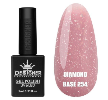 Базове покриття Diamond Base 254 Designer (9 мл.) - с легким світловідбивним ефектом