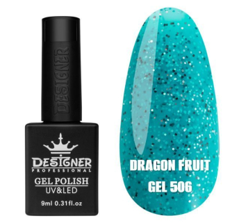 Гель лак Dragon fruit 506 Designer (9мол) - з чорно-білими крапками