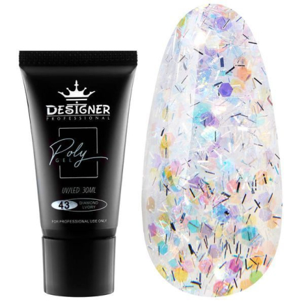 Полігель 30 мл Designer Diamond Lvory №43