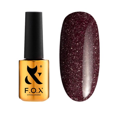 Гель-лак F.O.X Sparkle 009 бордово-сливовий з блискітками. світловідбиваючий. 7 мл (2100994318773)
