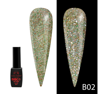 Гель лак Disco Gel Polish, Global Fashion, світловідбивний, 8 мл B02