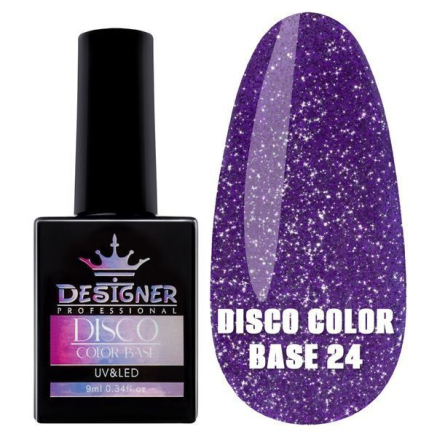 Світловідбивне базове покриття №24 (Фіолетовий), 9 мл. - Disco Color Base Designer