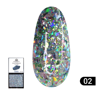 Гель-фарба з глітером, Solid Sequins color gel 5 гр, 02