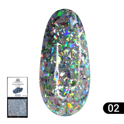 Гель-фарба з глітером, Solid Sequins color gel 5 гр, 02