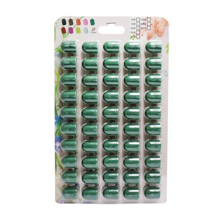 Ковпачки абразиву для педикюру, 13*19 мм, #100, green 50 шт.