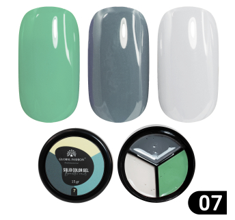 Гель-краска Solid color gel - 3, повышенной плотности 15 гр, Stone 07