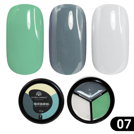 Гель-фарба Solid color gel - 3, підвищеної густини 15 гр, Stone 07