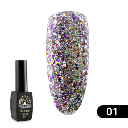 Гель лак Global Fashion Shiny, 8 мл, 01