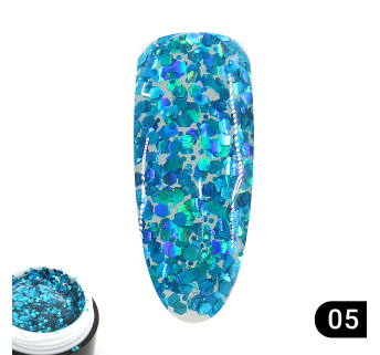Глиттер гель Global Fashion 5 гр, Glitter gel 05