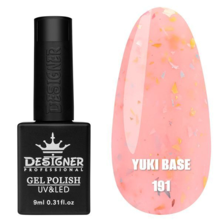 Кольорова база Yuki base 191 Designer (9 мл.) - з пластівцями юкі