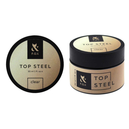 Топ для гель-лака без липкого слоя F.O.X Steel Top Clear в баночке. 30 мл (2100994214532)